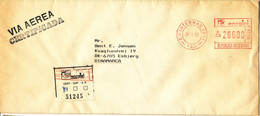 Argentina Registered Cover With Meter Cancel Sent To Denmark 31-1-1992 - Cartas & Documentos