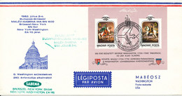 Hungary Air Mail Cover Special Flight Malev Sabena Budapest- Bruxelles - New York - Washington 2-7-1982 With Cachet (the - Lettres & Documents