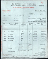 FATTURA COMMERCIALE - 1948 - CUCIRINI MONTEROSA GIA' S.I.G.A. - TROBASO INTRA E DAVIDE RIBOLDI  (STAMP181) - Italia