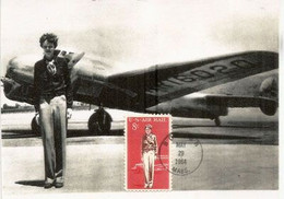 USA.Amelia Earhart.Première Femme Aviatrice à Traverser L'océan Atlantique En Solitaire.1932, Maximum-card - Cartoline Maximum