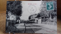 CPA   BELLEY   La Gare   (1909) . Animée ,  Train Entrant....(S21-22) - Belley