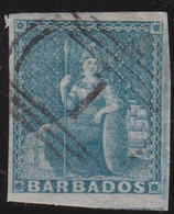 Barbados   .    SG   .  9  (2 Scans)  .   No Wmk  .  1855-1858    .     O     .    Cancelled - Barbados (...-1966)