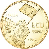 Italie, Médaille, Ecu, 35eme Anniversario Fondazione C.E.E, Politics, 1992 - Autres & Non Classés