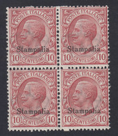 1912 Blocco Di 4 Valori Sass. 3 MNH** Cv 20 - Egée (Stampalia)