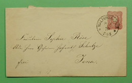 1879 Gunzache Postal Stationery Entier Postal WALTERSHAUSEN To JENA Deutch Reich Post - Buste