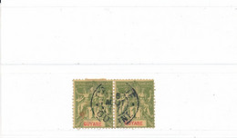 Guyane Timbre Type Groupe N° 42 En Paire Oblitéré Oblitération Cayenne 6 Aout 1897 - Used Stamps