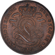 Monnaie, Belgique, Leopold II, Centime, 1907, Bruxelles, TTB+, Cuivre, KM:34.1 - 1 Centime