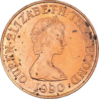 Monnaie, Jersey, Elizabeth II, 2 Pence, 1990, SUP, Bronze, KM:55 - Jersey