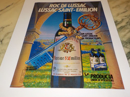 ANCIENNE PUBLICITE ROC DE LUSSAC SAINT EMILION 1983 - Alcools