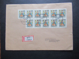 Berlin (West) 1971 Michel Nr.378 (11 Marken!!) MeF Mit SSt. /Ersttagsstempel Einschreiben 1 Berlin 12 Fernbrief Nach FFM - Storia Postale