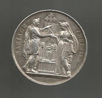 Médaille De Mariage , MARIAGE CHRETIEN , Graveur PINGRET , ARGENT,  2 Scans - Autres & Non Classés