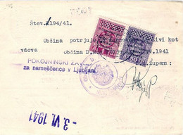 1941 Segnatasse Sopr.Commissariato Civile D 0,50 E 1 Su Ricevuta Devica Marja (31.5) - Sin Clasificación