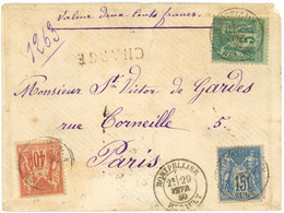 1880 Sage N°70 75 90 Lettre Chargée De Montpellier Pour Paris Rue Corneille Le 29 Fevrier 1880 - 1877-1920: Semi Modern Period