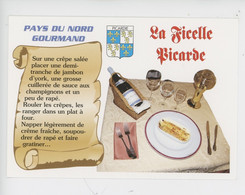 Picardie Pays Du Nord Gourmand -  Recette De La Ficelle Picarde - Blason - Parchemin - Cp Vierge N°1480 Florimage - Picardie