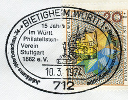 14605) BRD - ✉ Mit So-⨀ 7120 Bietigheim Vom 10.03.1974 - Jubiläums-Werbeschau, Altes Rathaus - Machine Stamps (ATM)