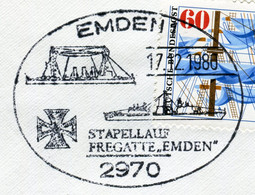 14608) BRD - ✉ Mit So-⨀ 2870 Emden 1 Vom 17.12.1980 - Stapellauf Fregatte EMDEN Motiv: Schiff - Machine Stamps (ATM)