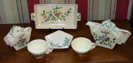 DESVRES TRES RARE ART DECO SERVICE A THE 2 PERSONNES 6 PIECES DONT PLATEAU BE - Desvres (FRA)