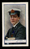 Ref 1544 - Victoria Cross Hero Midshipman Wilfred St. A. Malleson - Cigarette Card - Military Navy - Altri & Non Classificati