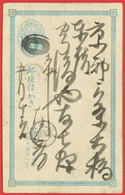 Japon - Entier Type Carte Postale Préaffranchie 1 Sen - 1876 - 2 CAD - Lettres & Documents