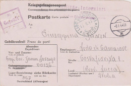 1944 STALAG 367 Cstenstochau Su Cartolina Franchigia Annullo Muto (8.1) Da Prigioniero Guerra Italiano In Germania - Non Classificati