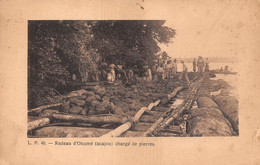 GABON  Radeau  D'Okume (acajou ) Charge De Pierres Sur  Une Riviere (scan Recto-verso) Ref 0940 - Gabón