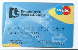 Credit Cards  / Plastic Card - Maestro / Komercijalna Bank Macedonia - Credit Cards (Exp. Date Min. 10 Years)