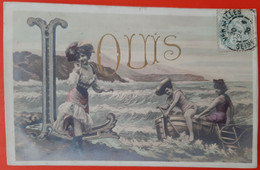 Thèmes - Prénom - LOUIS - Trois Femmes - Bord De Mer Barque Femme En Maillot De Bain - Marque ETOILE - Prénoms