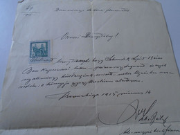 AD00007.1 Hungary (Slovakia)  Medical Certificate Shuszdek Lipót Barskapronca  -Körmöcbánya  Kremnitz Kremnica  1915 - Fiscaux