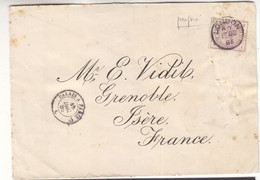 Grande Bretagne - Lettre De 1885 - Oblit London - Exp Vers Isère - Avec Timbre Perforé - - Storia Postale