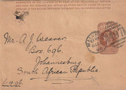 1896 - HALF PENNY Newspaper Stationery From MALVERN, Worcestershire To Johannesburgn, South Africa - Briefe U. Dokumente