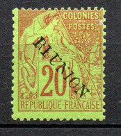 Col29 Colonies Réunion N° 23 Neuf X MH  Cote 55,00€ - Nuevos