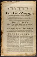 CAPTAIN COOK, LITERATURE Circa 1784 'New, Authentic, And Complete History Of The Whole Of Capt. Cook's Voyages, Undertak - Other & Unclassified