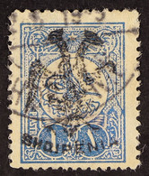 1913 Double-headed Eagle Handstamped 1pi Ultramarine (SG 7, Mi 7, Sc 7), Fine Used. - Albania