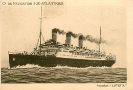 Bateau * Paquebot LUTETIA * Compagnie De Navigation Sud Atlantique - Steamers