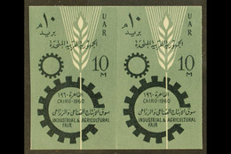 1960 10m Industrial & Agricultural Fair, IMPERFORATE PAIR, Chalhoub C237a (SG 633 Var), Superb Never Hinged Mint. - Other & Unclassified