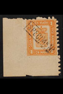 1893 1mk Orange, Reprint, Corner Marginal Copy, Overprinted Boxed 'Specimen', Very Fine Mint Og. - Other & Unclassified