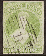 1855-58 1s Green Chalon, Richardson Printing On Blued Paper, SG 6, Highly Attractive With Four Neat Balanced Margins And - Other & Unclassified