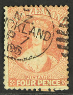 1864-71 4d Deep Rose, Wmk Large Star, Perf 12Â½, SG 119, Fine Used With Crisp Auckland Postmark, - Other & Unclassified