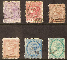 1874-78 Complete Set Of All Values Perf 12Â½ On White Paper, SG 152/157, Good Used. (6 Stamps) - Other & Unclassified