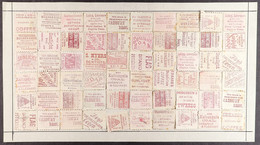 1893 ADVERT BACKS USED COLLECTION Second Or Third Setting, A Simulated Pane Of Sixty 1d And 2d Values, SG 218/219, With  - Other & Unclassified