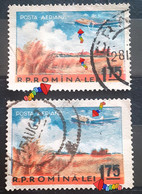 Errors Stamps Romania 1956 # Mi 1628 Printed With  Misplaced  Writing Romania, Color Fly Aviation Turisme,used - Variétés Et Curiosités