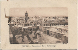 1913-Tripoli Panorama E Torre Dell'orologio, Bollo Direzione Di Artiglieria Del Corpo Di Occupazione Della Libia - Zonder Classificatie
