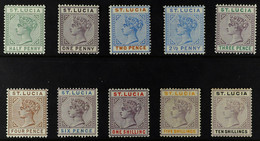1891-98 Watermark Crown CA, Die II, Complete Set, SG 43/52, Very Fine Mint. (10 Stamps) - St.Lucia (...-1978)