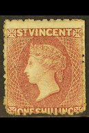 1875 1s Claret, Star Wmk Sideways, SG 21, Unused/regummed With Bloch Photo Cert. Cat Â£600 - St.Vincent (...-1979)