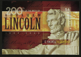 2009 IMPERF PROOF MINIATURE SHEET $6 Abraham Lincoln Miniature Sheet As SG MS5777, IMPERF PROOF From TheÂ B.D.T. Archive - St.Vincent (...-1979)