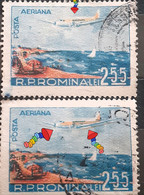 Errors Romania 1956 Mi 1629 Printed With  Misplaced Image Fly Aviation TURISME Used - Variedades Y Curiosidades