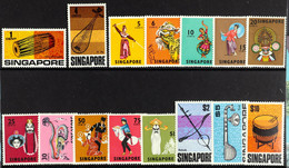 1968-73 Musical Instruments & Dancers Set, SG 101/15, Never Hinged Mint (15 Stamps) - Singapore (...-1959)