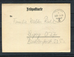Deutsches Reich / 1939 / Feldpost-Vordruck-Karte, Rs. Mitteilung Adresse Fuer Postsendungen / € 1.50 (D313) - Brieven En Documenten