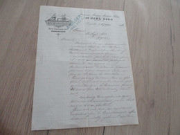 Lettre à En Tête Illustrée 1886 Niels Marseille Pour Yel Gignac Hérault Correspondance Commerciale - Transportmiddelen