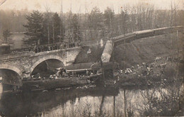 St-BENOIT. - Le Déraillement Du Rapide Paris-Bordeaux Au Pont De "l'Accident" Dans La Nuit Du 25 Mars 1925. Carte-Photo - Saint Benoît